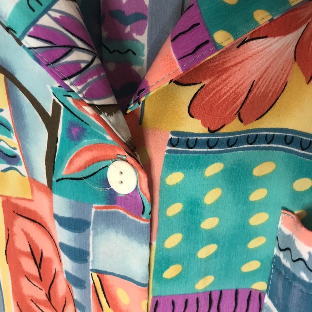 Vtg Polyester Statement Blouse - image 5